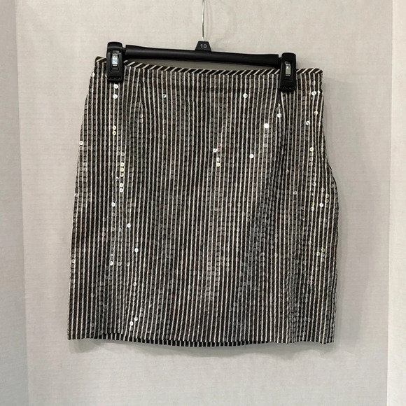 Michael Kors Striped Sequin Mini Skirt Size 2 - Picture 1 of 8